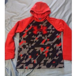Boy's Under Armour Red & Blue Checker Hooded Long Sleeve Pullover